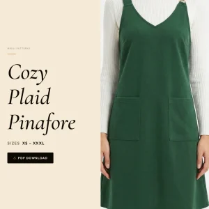 Cozy Plaid Pinafore sewing pattern - PDF instant download