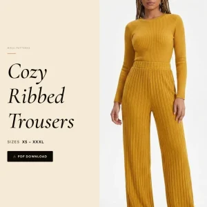 Cozy Ribbed Trousers sewing pattern - PDF instant download