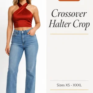 Crossover Halter Crop sewing pattern - PDF instant download