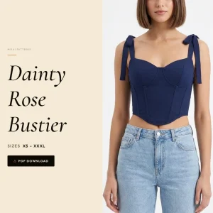 Dainty Rose Bustier sewing pattern - PDF instant download