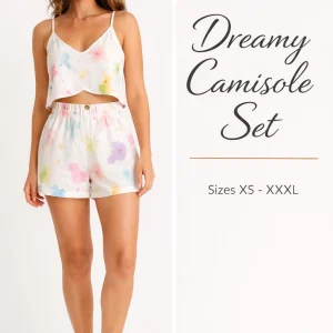 Dreamy Camisole Set sewing pattern - PDF instant download