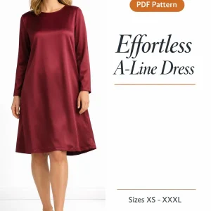 Effortless A-Line Dress sewing pattern - PDF instant download