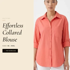 Effortless Collared Blouse sewing pattern - PDF instant download