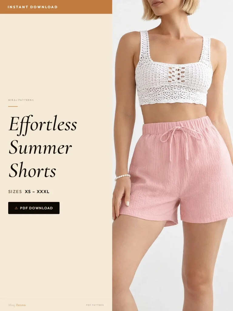 Effortless Summer Shorts sewing pattern - PDF instant download