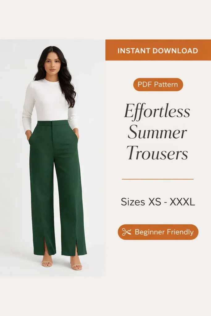 Effortless Summer Trousers sewing pattern - PDF instant download