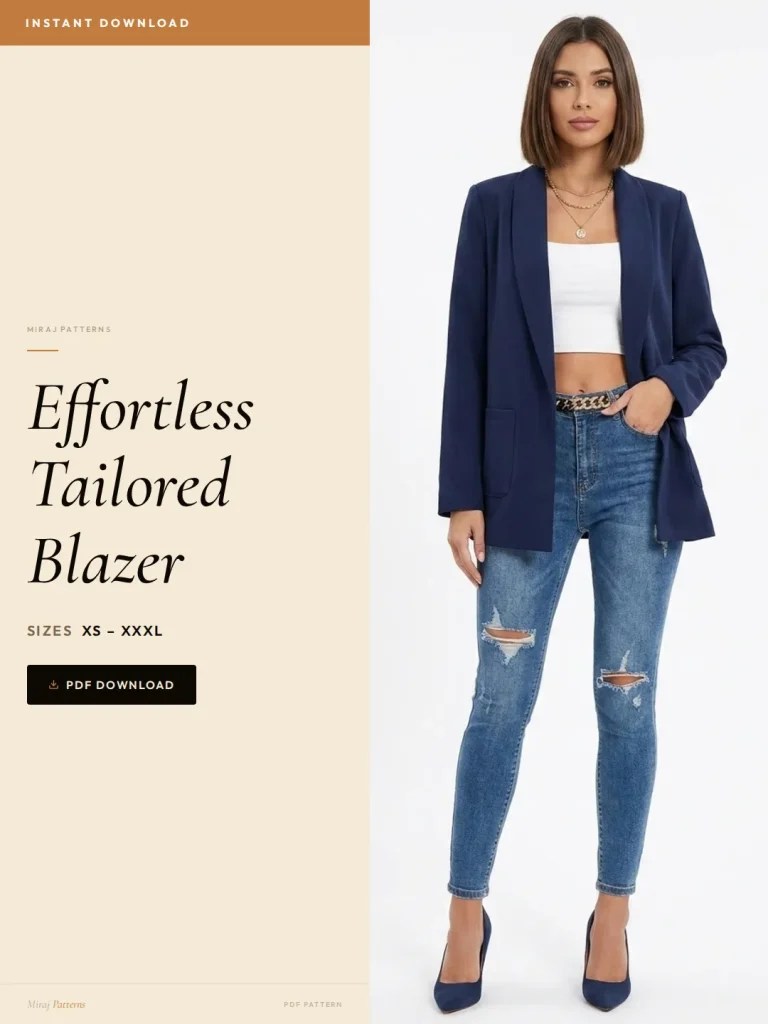 Effortless Tailored Blazer sewing pattern - PDF instant download