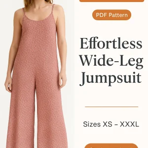 Effortless Wide-Leg Jumpsuit sewing pattern - PDF instant download