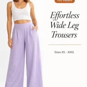 Effortless Wide Leg Trousers sewing pattern - PDF instant download