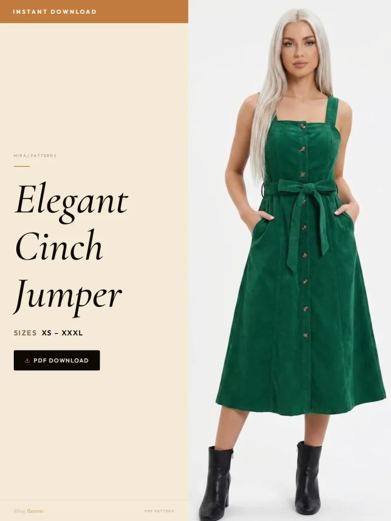 Elegant Cinch Jumper sewing pattern - PDF instant download