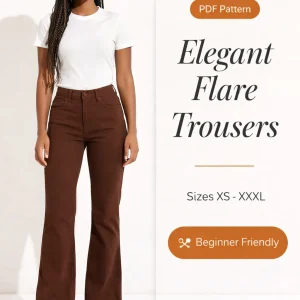 Elegant Flare Trousers sewing pattern - PDF instant download