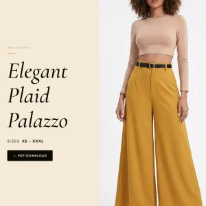 Elegant Plaid Palazzo sewing pattern - PDF instant download
