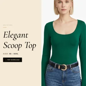 Elegant Scoop Top sewing pattern - PDF instant download
