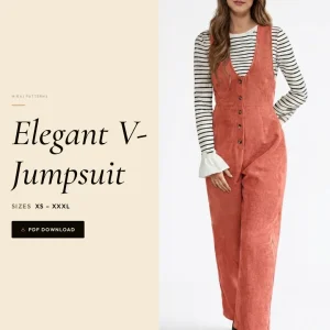 Elegant V-Jumpsuit sewing pattern - PDF instant download