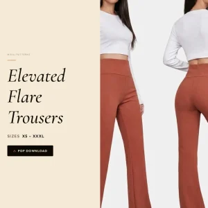 Elevated Flare Trousers sewing pattern - PDF instant download