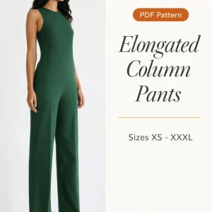 Elongated Column Pants sewing pattern - PDF instant download