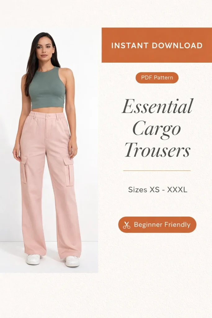 Essential Cargo Trousers sewing pattern - PDF instant download