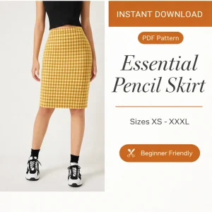 Essential Pencil Skirt sewing pattern - PDF instant download