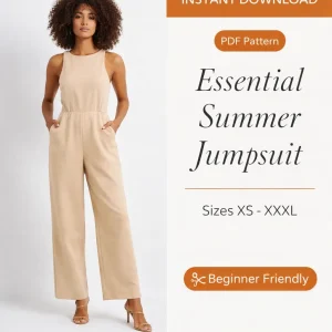 Essential Summer Jumpsuit sewing pattern - PDF instant download