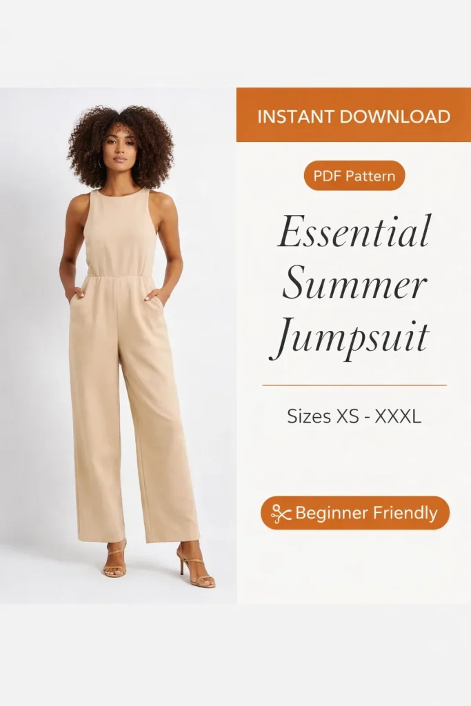 Essential Summer Jumpsuit sewing pattern - PDF instant download