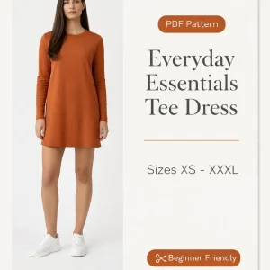 Everyday Essentials Tee Dress sewing pattern - PDF instant download
