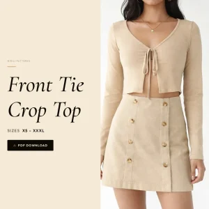 Front Tie Crop Top sewing pattern - PDF instant download