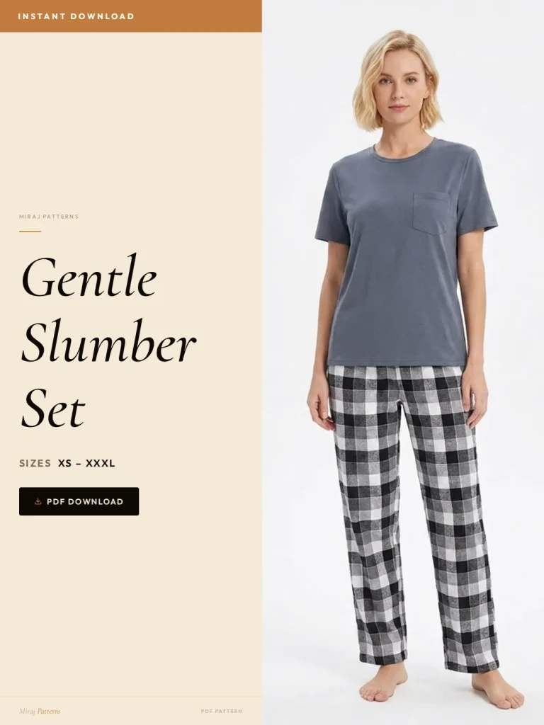 Gentle Slumber Set sewing pattern - PDF instant download