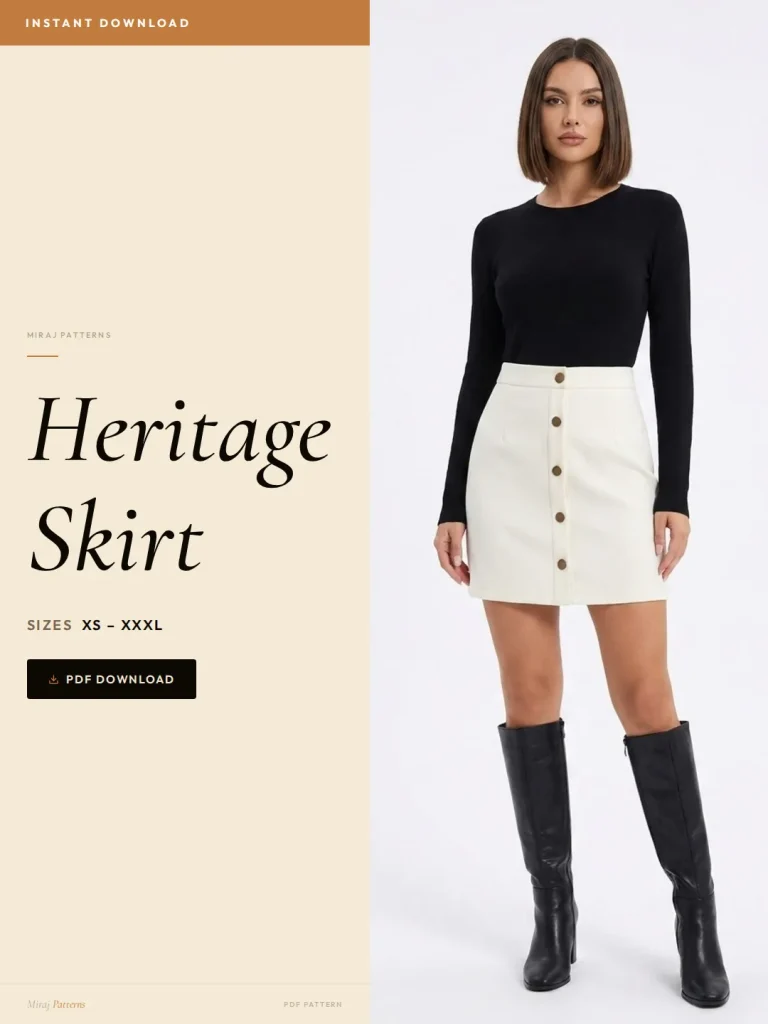 Heritage Skirt sewing pattern - PDF instant download