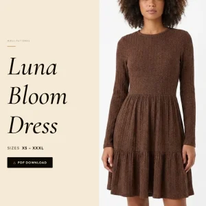 Luna Bloom Dress sewing pattern - PDF instant download