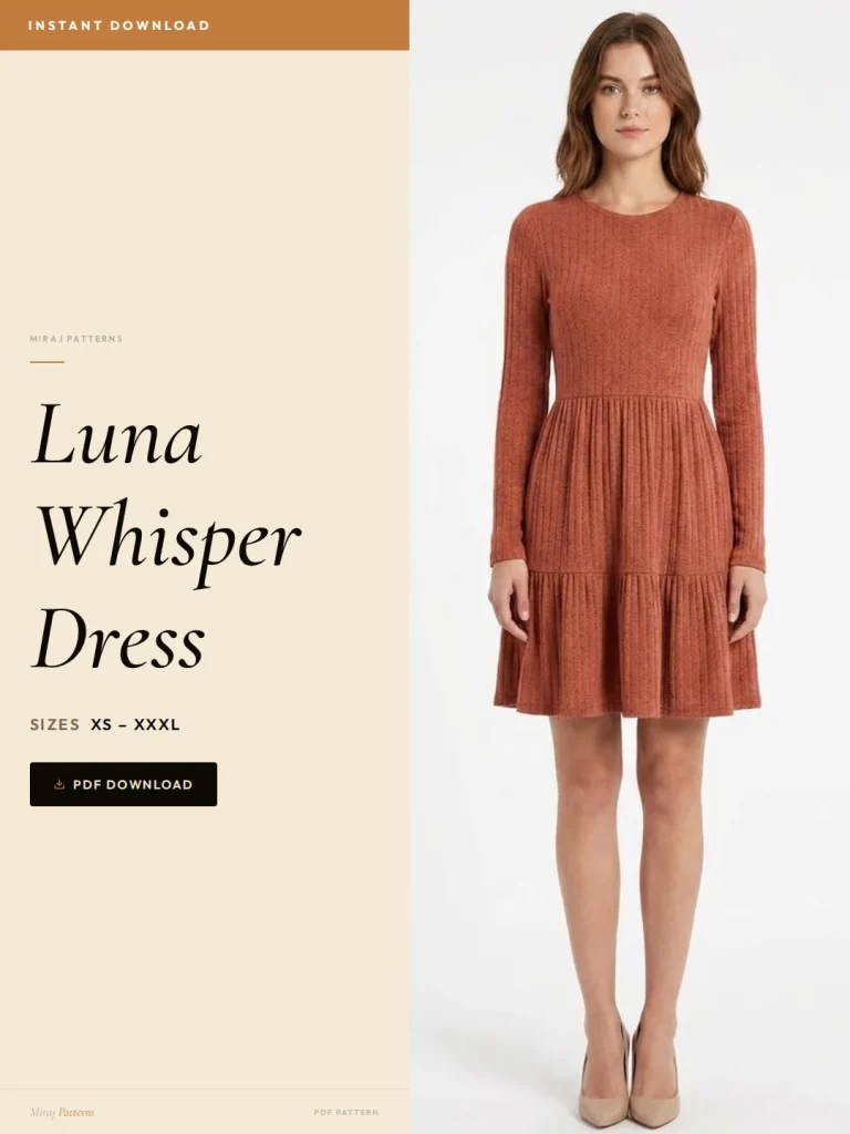 Luna Whisper Dress sewing pattern - PDF instant download