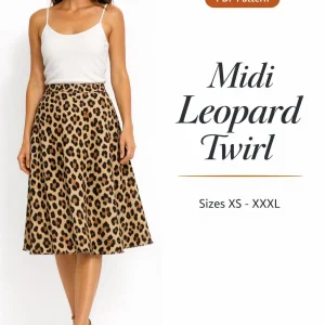 Midi Leopard Twirl sewing pattern - PDF instant download