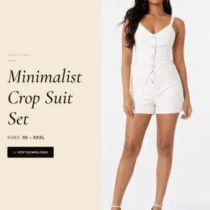 Minimalist Crop Suit Set sewing pattern - PDF instant download