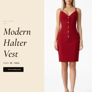 Modern Halter Vest sewing pattern - PDF instant download