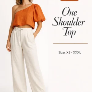 One Shoulder Top sewing pattern - PDF instant download