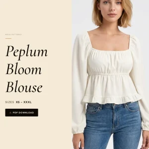 Peplum Bloom Blouse sewing pattern - PDF instant download