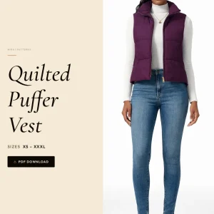 Quilted Puffer Vest sewing pattern - PDF instant download