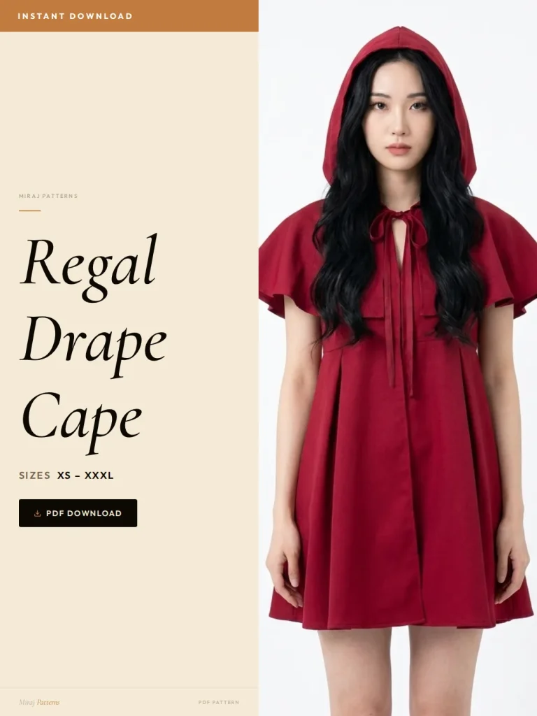 Regal Drape Cape sewing pattern - PDF instant download