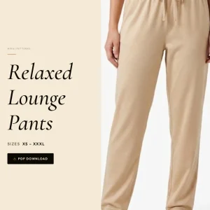 Relaxed Lounge Pants sewing pattern - PDF instant download