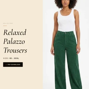 Relaxed Palazzo Trousers sewing pattern - PDF instant download