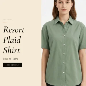 Resort Plaid Shirt sewing pattern - PDF instant download