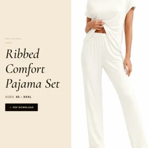 Ribbed Comfort Pajama Set sewing pattern - PDF instant download