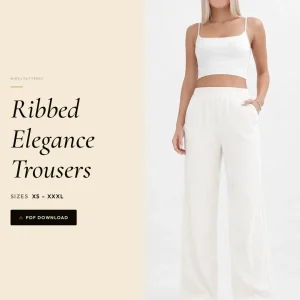 Ribbed Elegance Trousers sewing pattern - PDF instant download