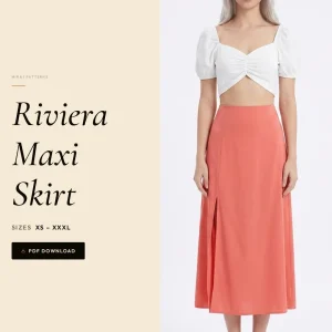 Riviera Maxi Skirt sewing pattern - PDF instant download