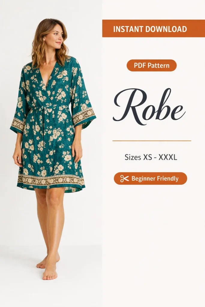 Robe PDF Sewing Pattern | Beginner-Friendly Instant Download XS-XXXL