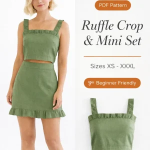 Ruffle Crop & Mini Set sewing pattern - PDF instant download