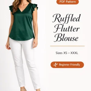 Ruffled Flutter Blouse sewing pattern - PDF instant download