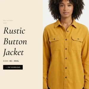 Rustic Button Jacket sewing pattern - PDF instant download