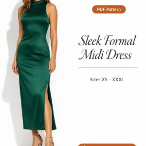Sleek Formal Midi Dress sewing pattern