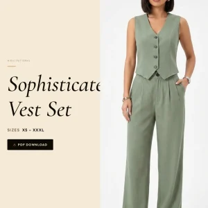 Sophisticate Vest Set sewing pattern - PDF instant download