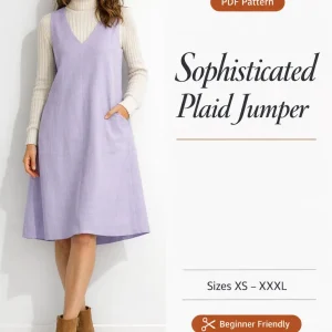 Sophisticated Plaid Jumper sewing pattern - PDF instant download