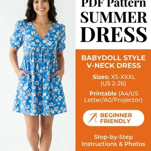 Summer Dress sewing pattern - PDF instant download